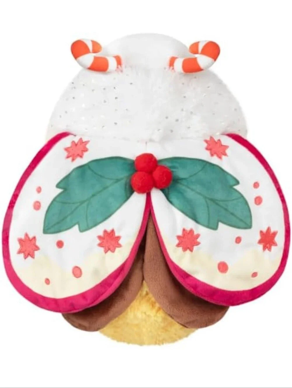 Plush Bird Toy - White & Yellow Soft Pet Toy with Green Bow